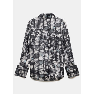 Mint Velvet Black Abstract Print Satin Shirt